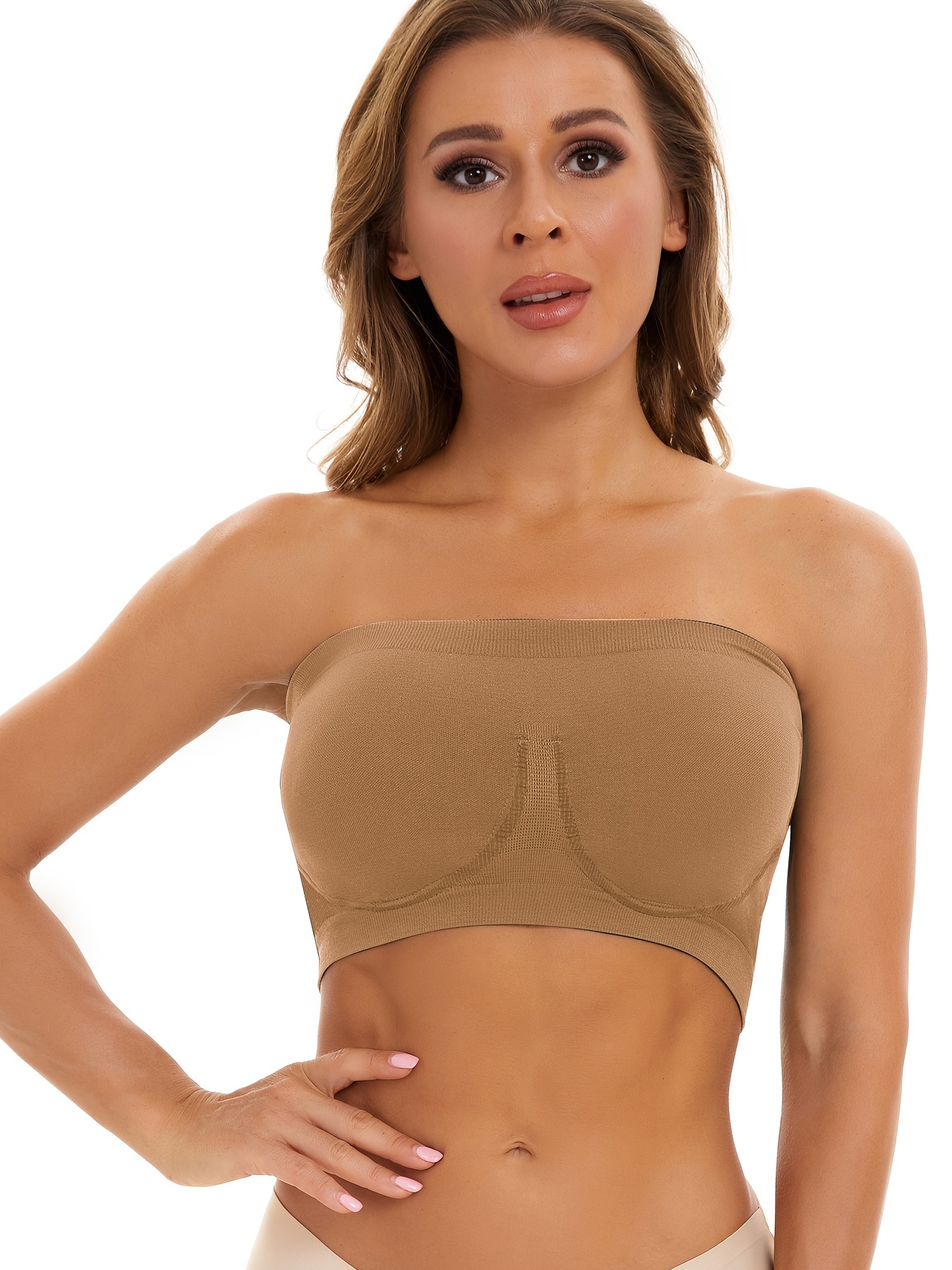 Seamless Wireless Bra For Small Chest Women, Strapless Chest Wrap, Pure  Color Bra, Non-slip Shoulder Straps, With Chest Pad, Suitable For Dress/evening  Dress Outfits.