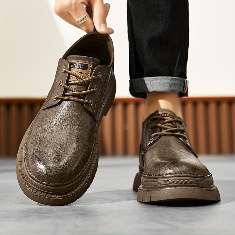 Zapatos Negocios Cómodos Pu, Cordones Casuales Hombres - Calzado Hombre -  Temu