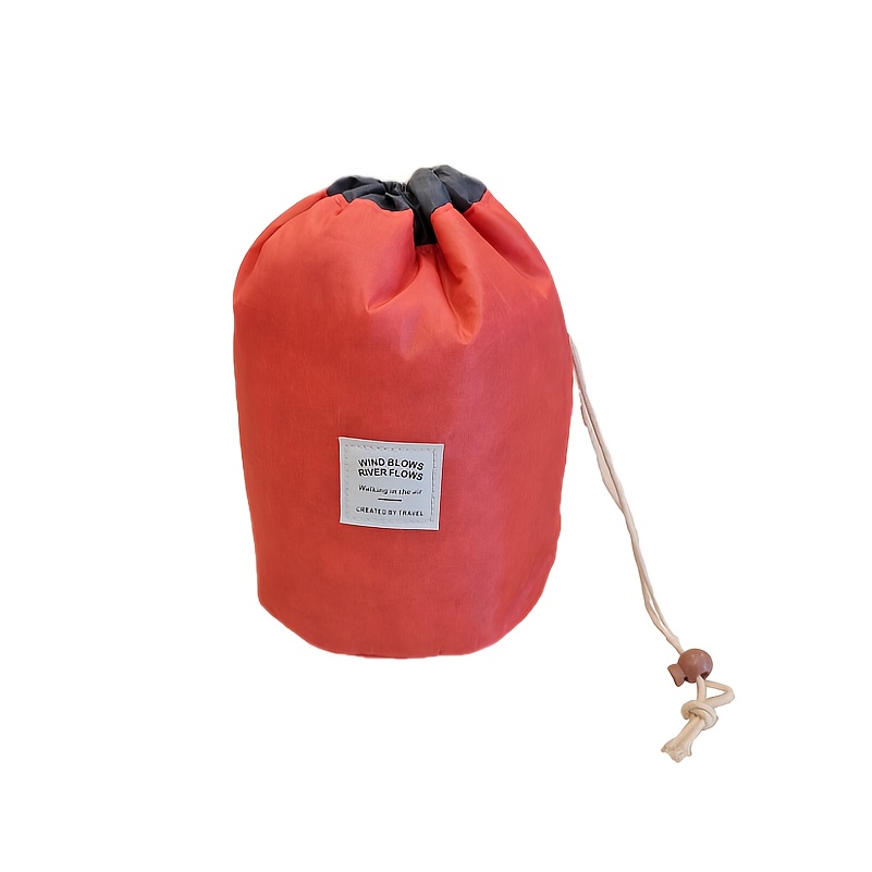 Simple Portable Drawstring Bag, Solid Color Barrel Bag, Versatile Travel  Storage Bag - Temu