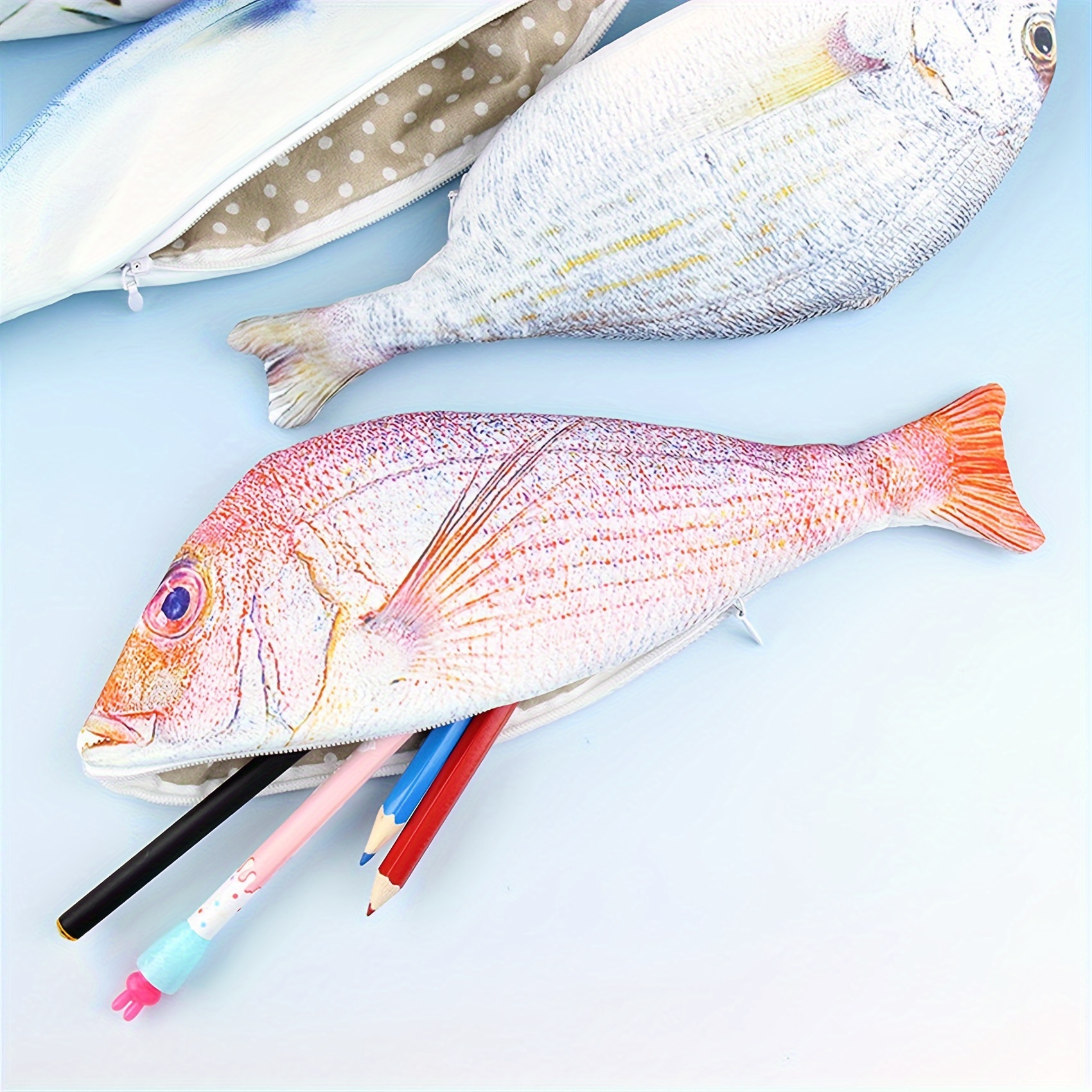 Vikakiooze Simulation Crucian Fish Pencil Case Creative Pencil Case  Stationery Box for Back-to-School