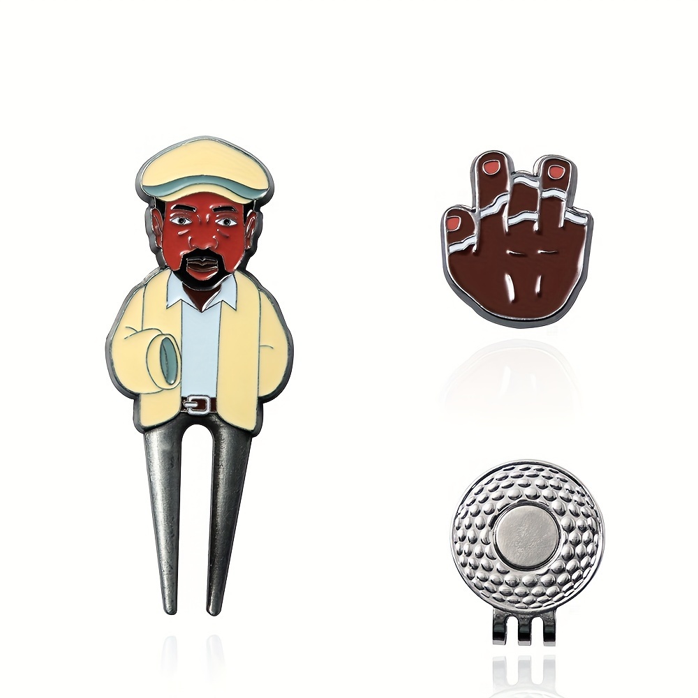 TEMU Golf Hat Clip & Ball Marker Set - Durable Alloy, Perfect , Fit