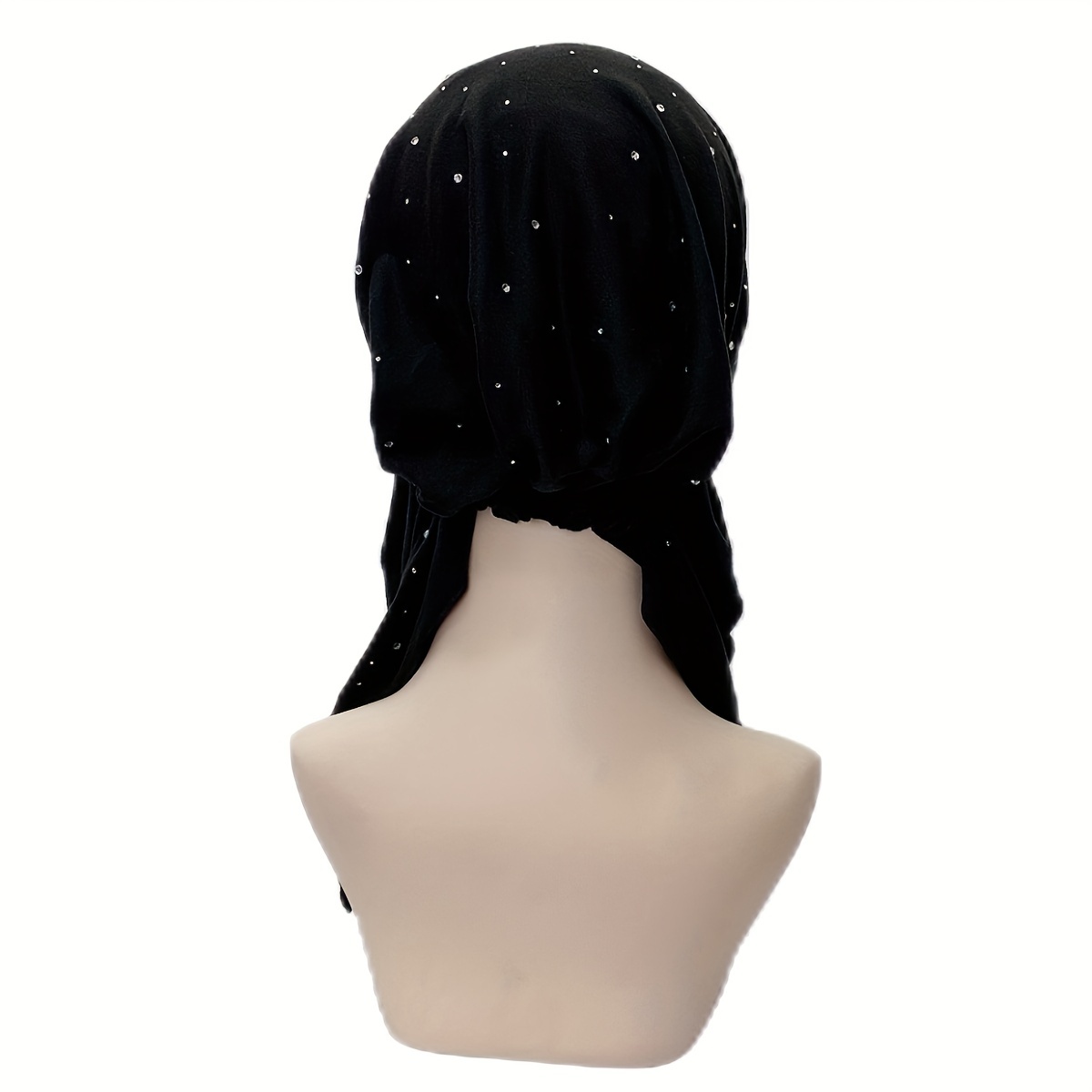 Rhinestone Decor Head Wraps Turban Bonnet Hijab Hat Skull Cap