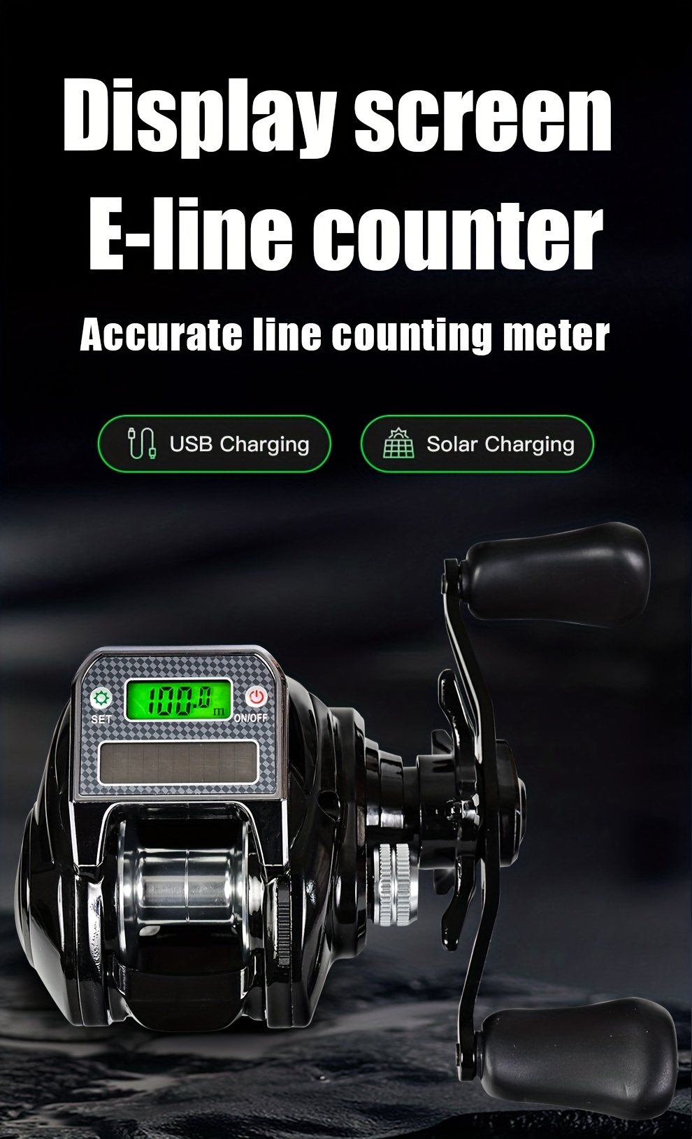Usb Charging Electronic Fishing Reel Max Drag 7.2 Gear Ratio - Temu