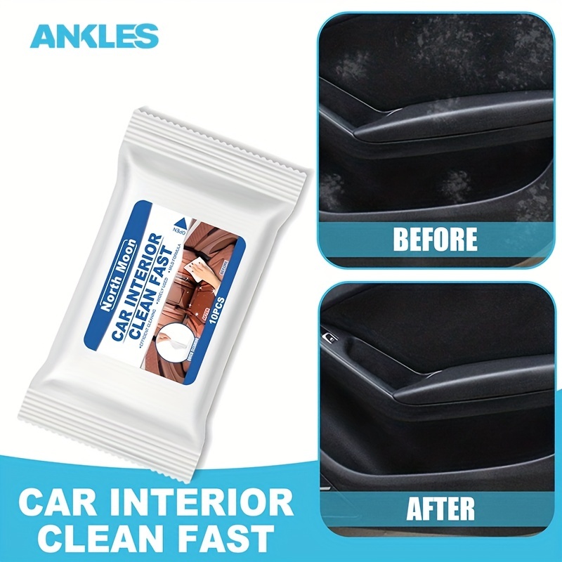 Car Interior Cleaning Wet Wipes Quick Decontamination Faux Leather Dashboard