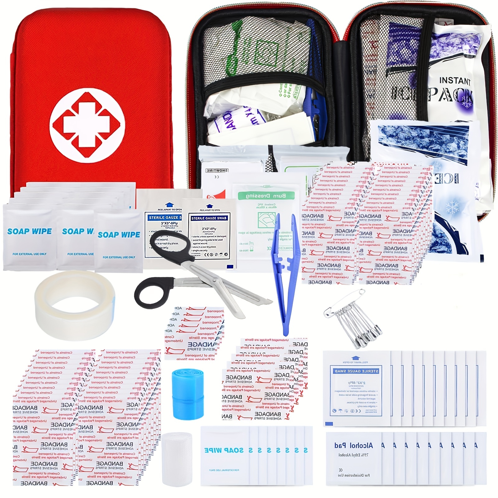 300 Pcs Compact First Aid Kits Car Emergency First Aid Supplies for Business Travel Survival Gear and Equipment Home First Aid Kit Essentials for