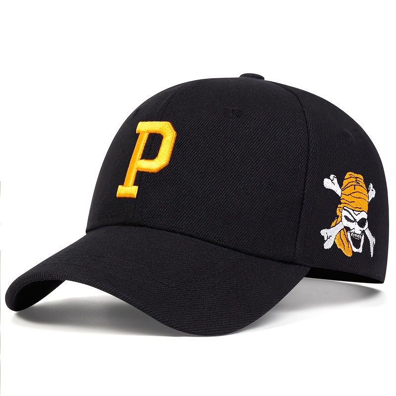 1 Pza Gorra Béisbol Bordada Pirata Letra P Hombre Sombrero - Temu