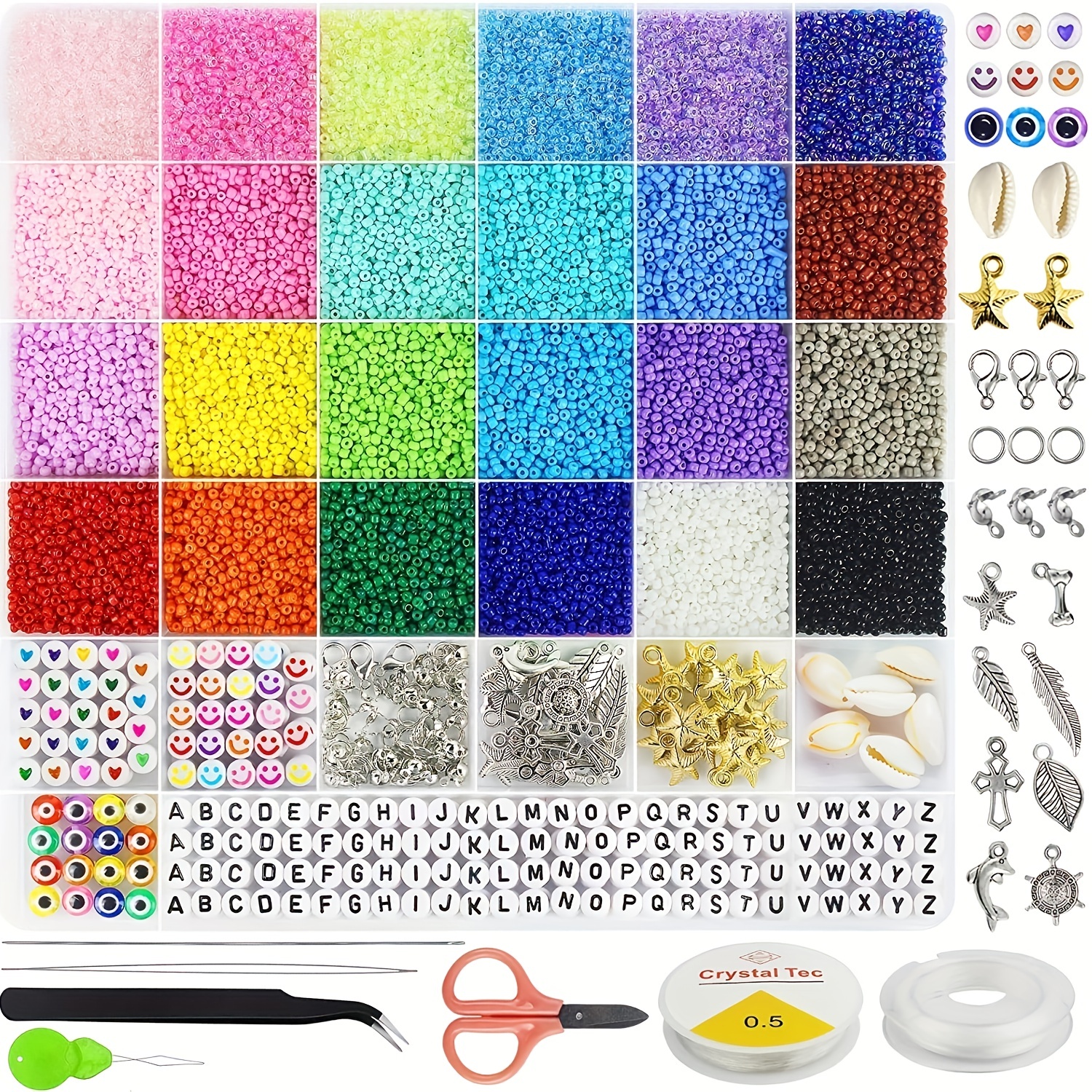 7000Pcs Glass Seed Beads Letter Beads Kit for Bracelets Making with  Colorful Bracelet String 4mm DIY Bracelet Beads Alphabet Beads for Necklace  Earring Bracelet Jewelry Making B price in UAE  Amazon