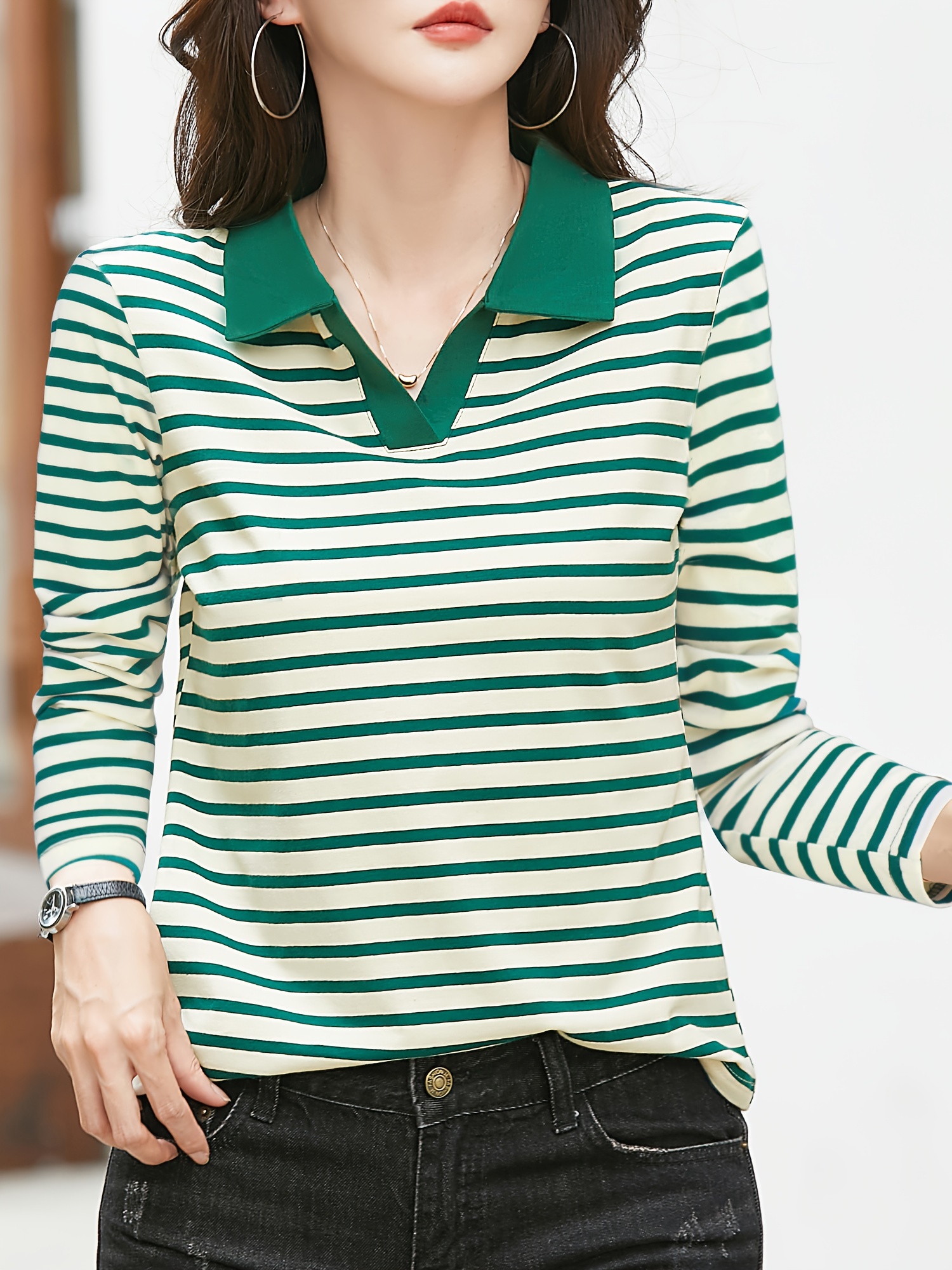 Striped polo clearance t shirts women's