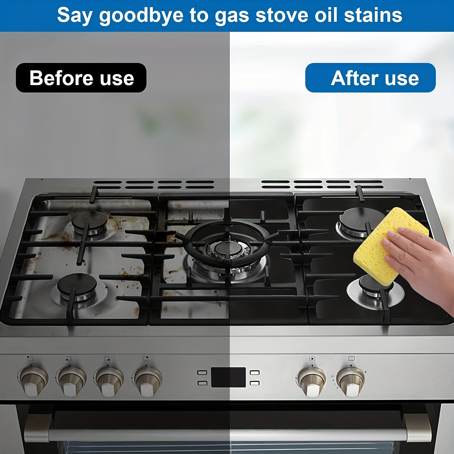 3pcs Gas Stove Burner Covers Reusable Teflon Protector Mat