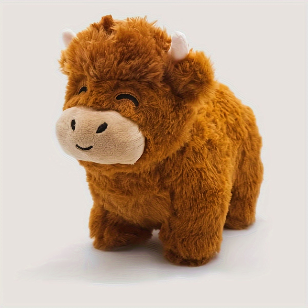 Simulation Highland Cow Plush Toy Soft Stuffed Animal Doll - Temu