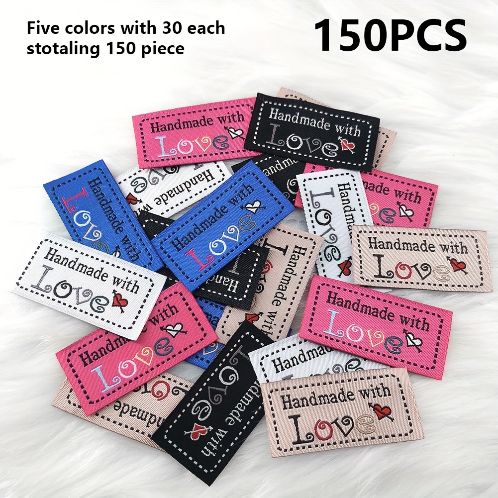 Woven Sewing Labels 5 Color Word Handmade Love Cloth Labels - Temu