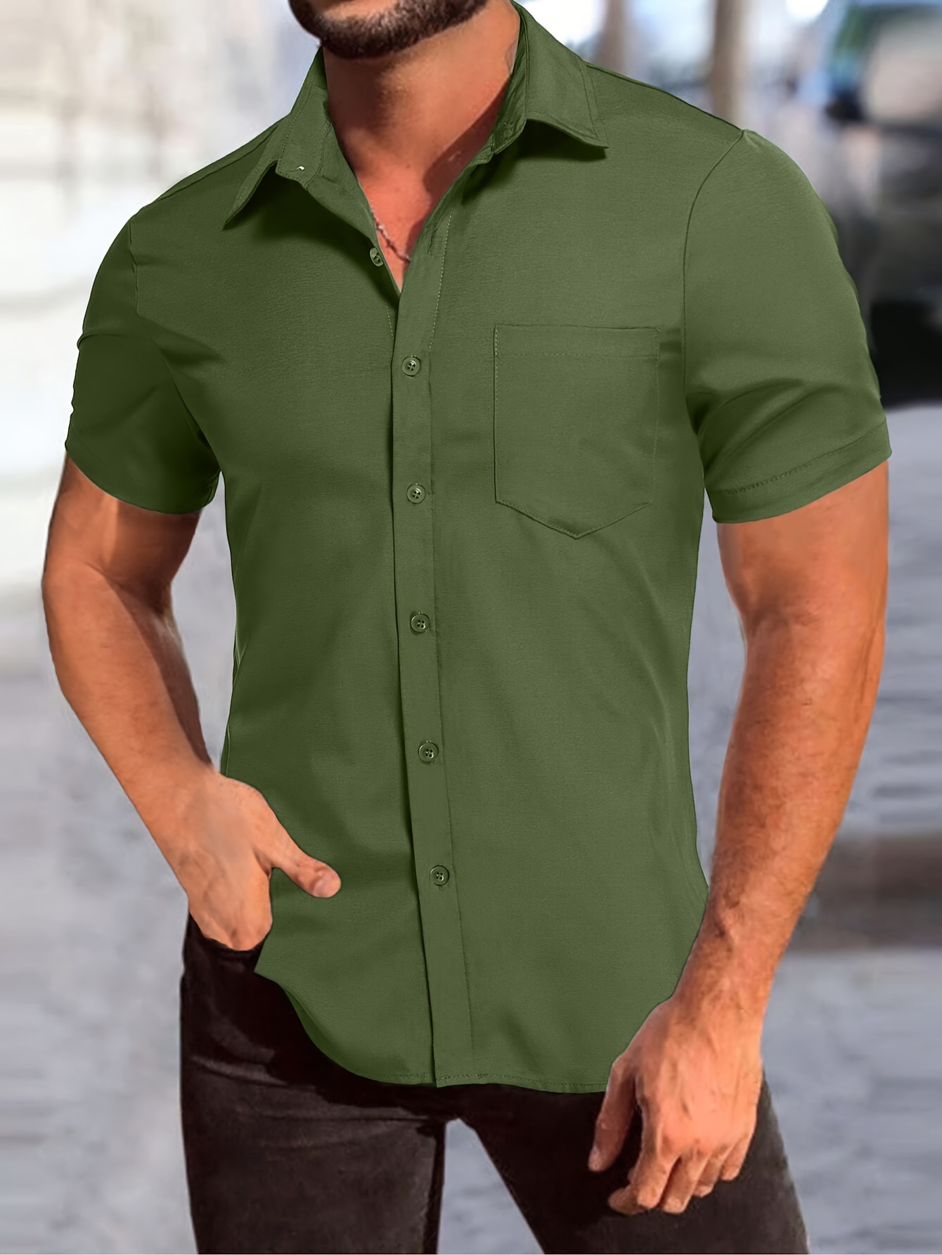 Chemise manches courtes military