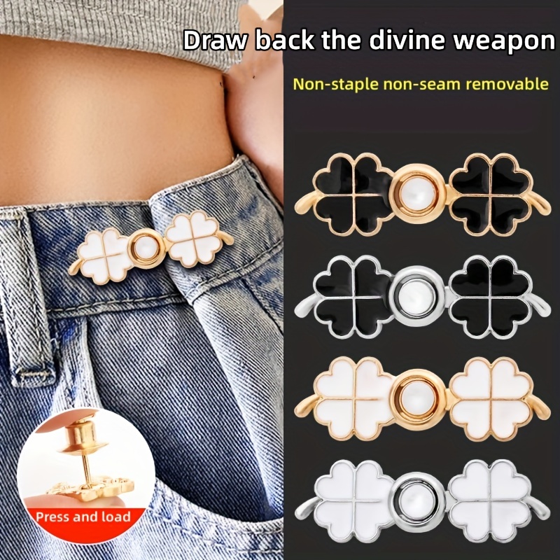 Cute Bear Button Pin Jeans Seamless Fit No Tools Instant - Temu Australia