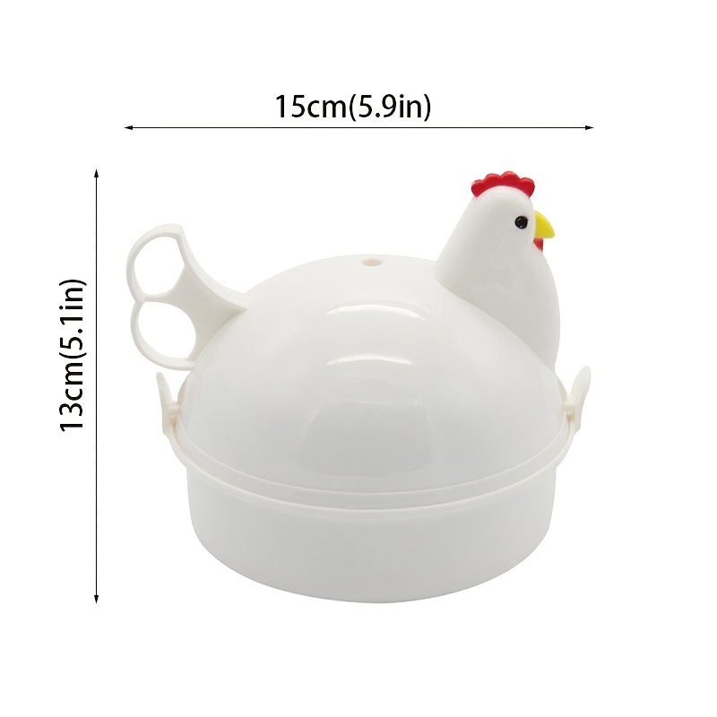 1pc Chicken Shape 4 Eggs Steamer Boiler Kitchen Microwave Oven Supplies  Cooker Tool.Can cook steamed bread, bread, dumplings and other food.