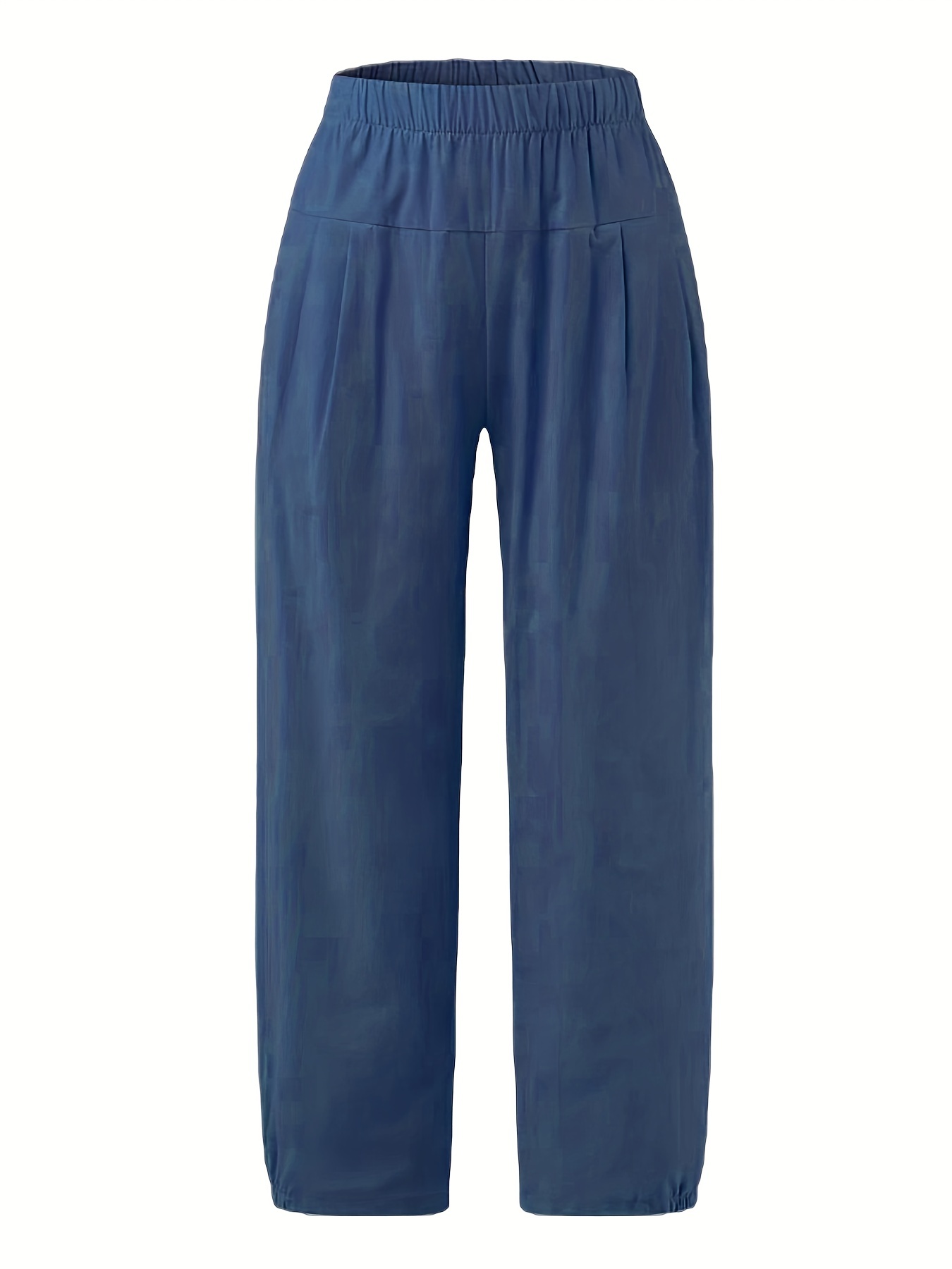 Solid High Waist Pants, Casual Split Capri Pants, Women's Clothing