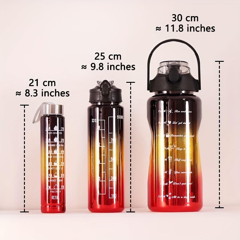 Sports Water Bottle Set Colourful Gradient Push Button Large - Temu