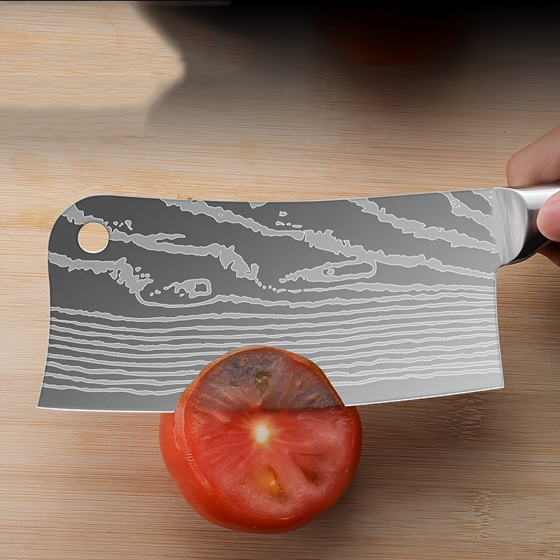 Cuchillo De Cocina Con Diseño De Damasco, Cuchillo Para Picar, Juego De  Cuchillos De Cocina Afilados Ultrarrápidos, Cuchillo Rebanador, Cuchillo  Para Picar, Molienda Gratis - Temu