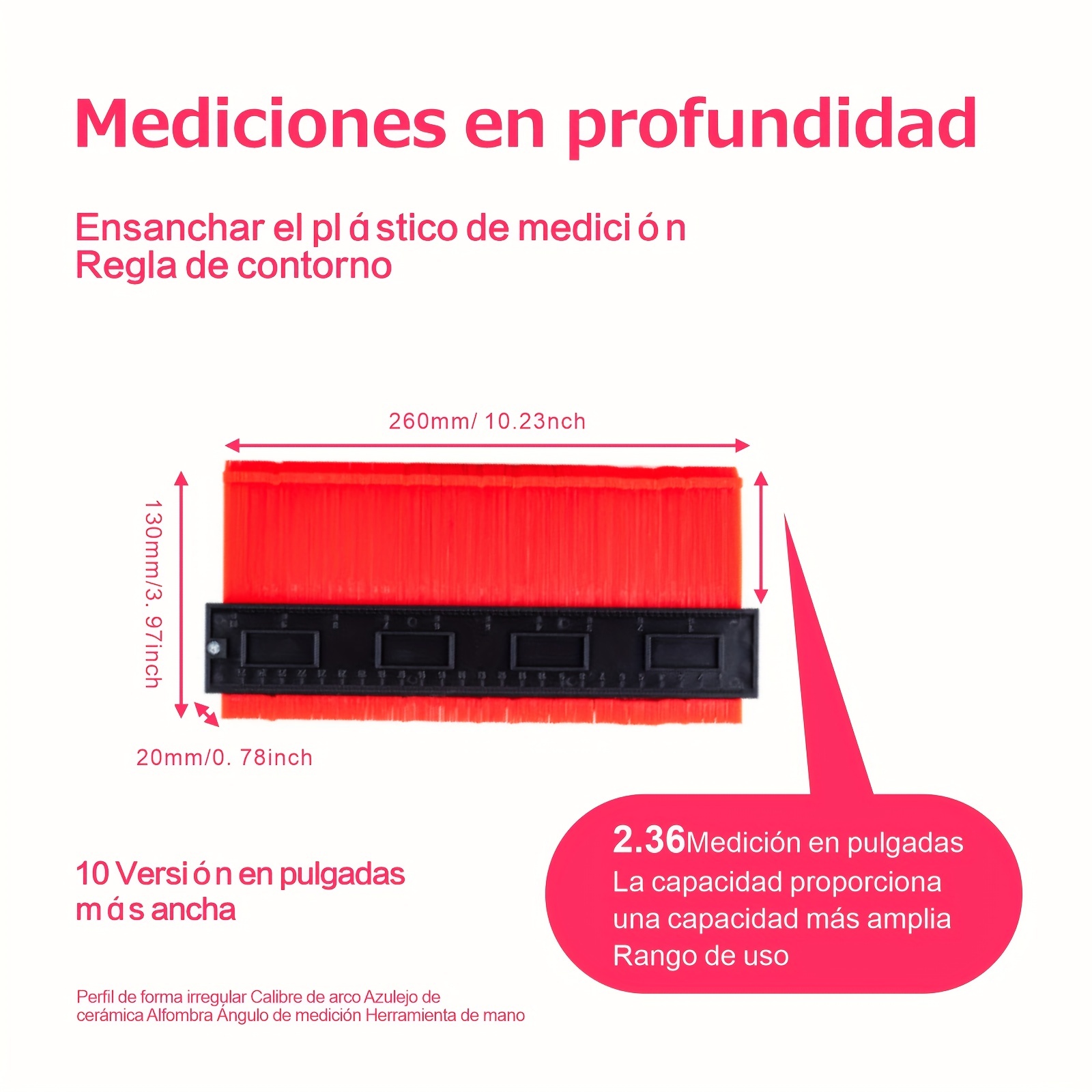 Medidor Contorno 10 Pulgadas Medidor Perfil Regla Copia - Temu