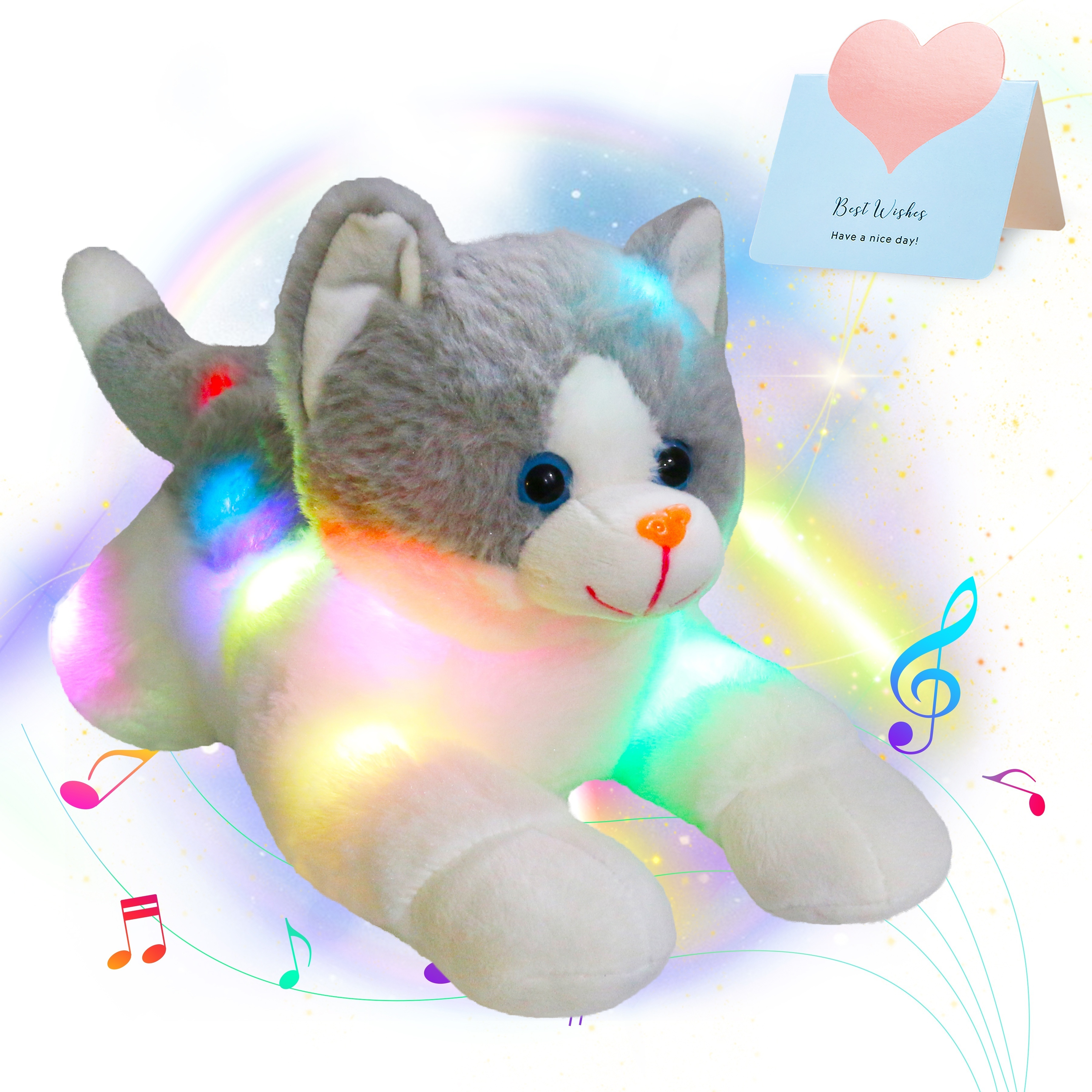 Glow Guards 10 inches Light up White Koala Stuffed Animal LED Soft Plush  Wildlife Toy with Rainbow Night Lights Ideal Birthday Children's Day for