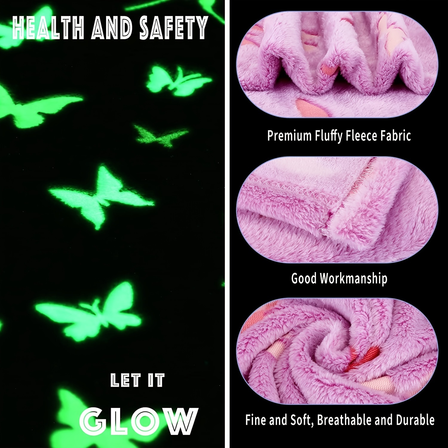 285gms Glow In The Dark Blanket Unicorns Gifts For Girls,mother's Day Gifts  For Kids,girl Toys For 1 2 3 4 5 6 7 8 9 10 Year Old Girls Soft Kids  Blankets For Birthday Christmas Easter Gifts - Temu