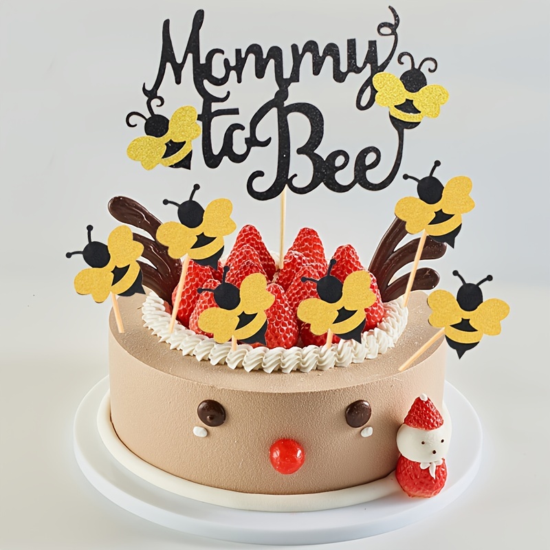  Bumble Bee Cake Decoration BumbleBee Cupcake Topper Bee Themed  Gender Reveal Baby Shower Birthday Party Suplly