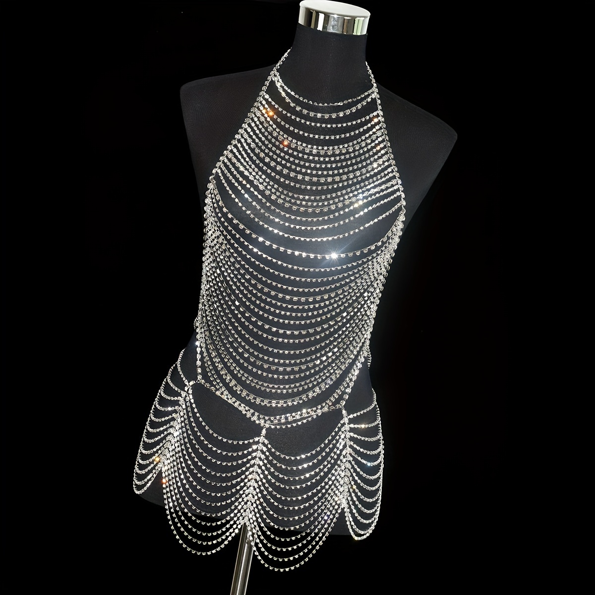 Rhinestone Body Chain Jewelry Dress