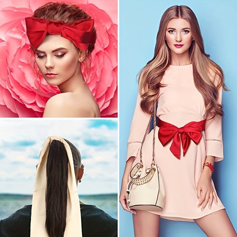 Polyester Satin Silk Head Scarf Hair Tie Band Hair Frontal Wraps
