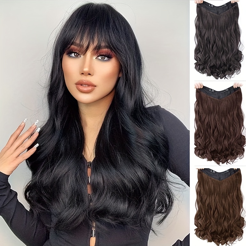 Long Wigs Single Fake Hair Pins Synthetic Hair Pieces Hair Extensions Clips