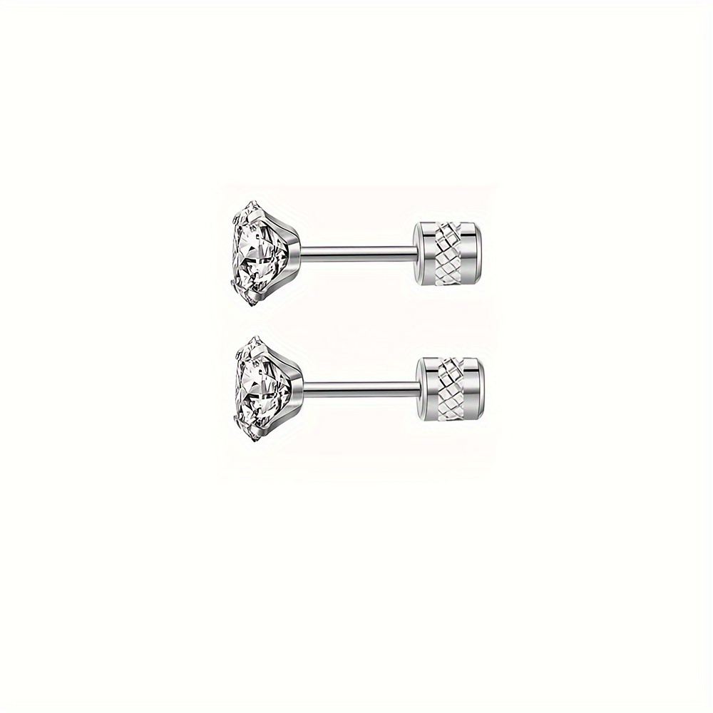 TEMU 1 Par de Aretes Clásicos Sintéticos con y Tachuelas, Diseño Hipoalergénico, Perfectos para Uso Diario, Sin Batería