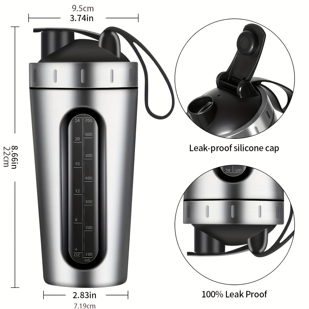 Stainless Steel Protein Shaker Bottle With Shaker Ball - Perfect For Pre  Workout & Protein Mixes! - Temu Japan