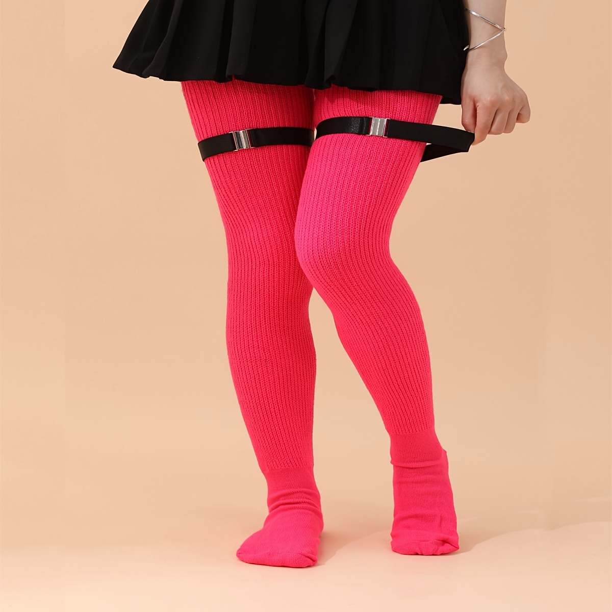 Women's Sporty Thigh High Socks Plus Size Extra Long Anti - Temu