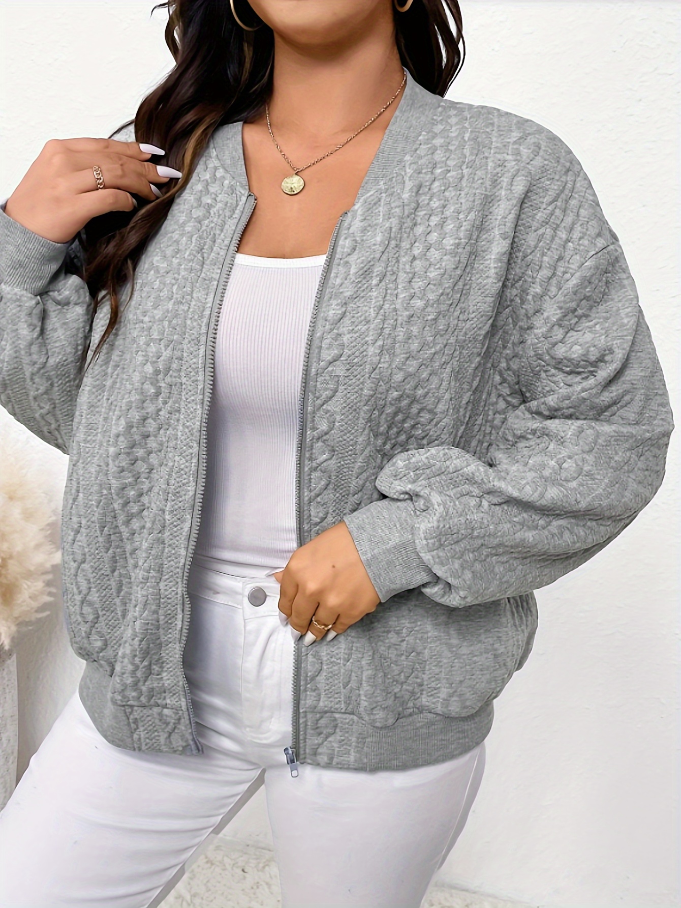 Grey casual jacket on sale ladies