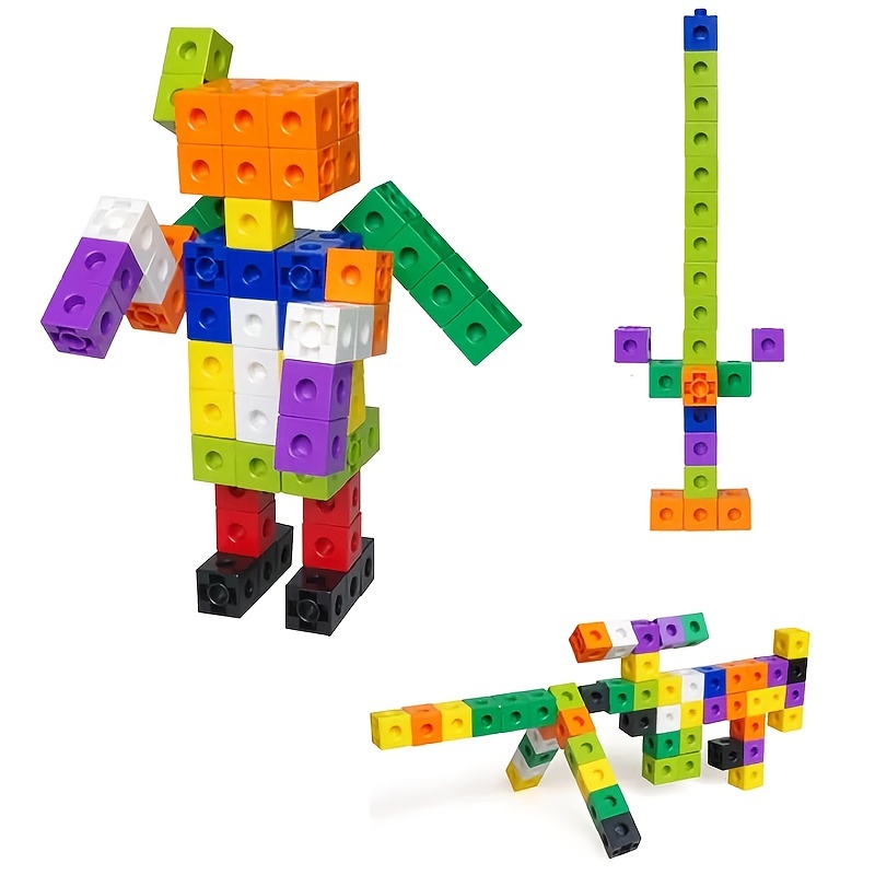 100Pcs Cube Links Toy Building Blocks Plastic Insert Baby Kids Educational Toys