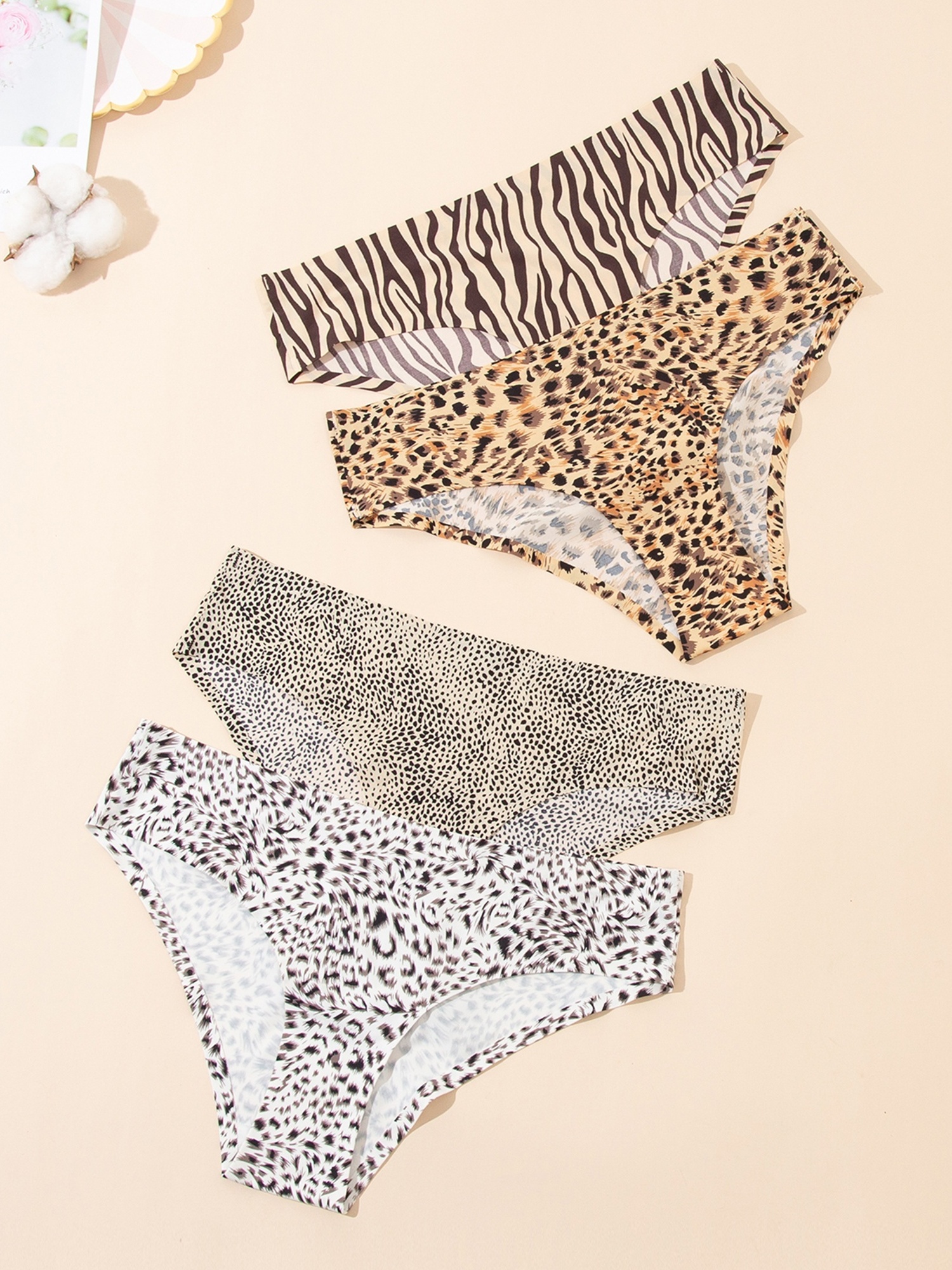 Leopard Zebra Print Thongs Soft Comfy Stretchy Intimates - Temu