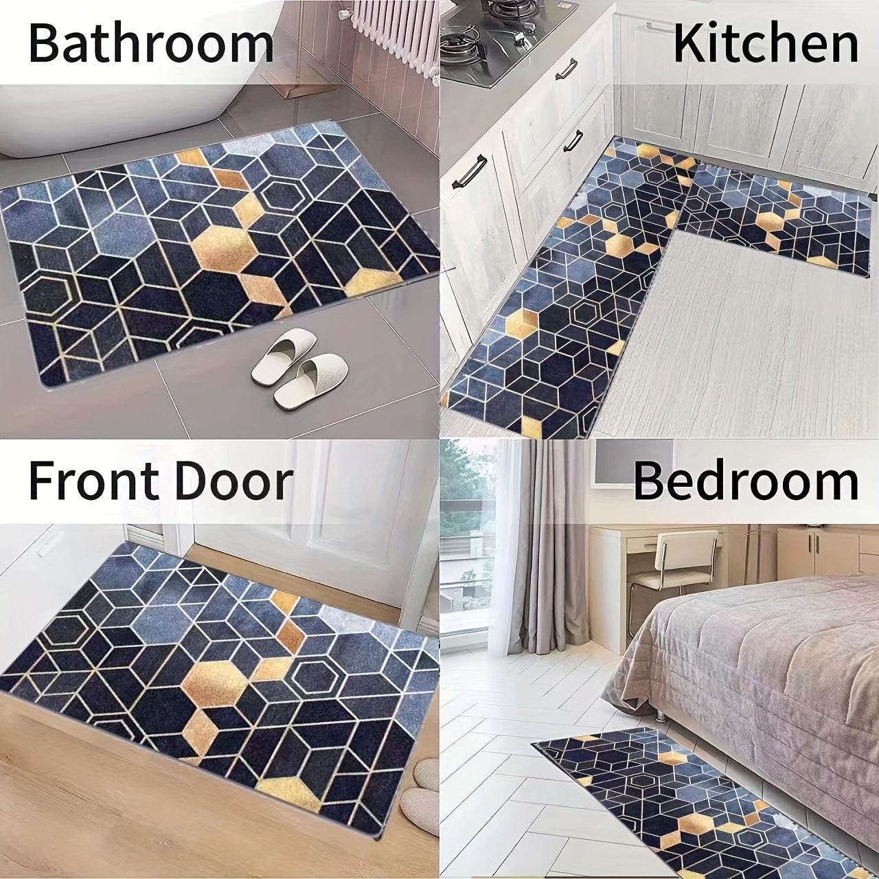 Geometric Pattern Kitchen Rugs, Absorbent Non Slip Cushioned Rugs, Stain  Resistant Waterproof Long Strip Floor Mat, Comfort Standing Mats, Living  Room Bedroom Bathroom Kitchen Sink Laundry Office Area Rugs Runner, Home  Decor 