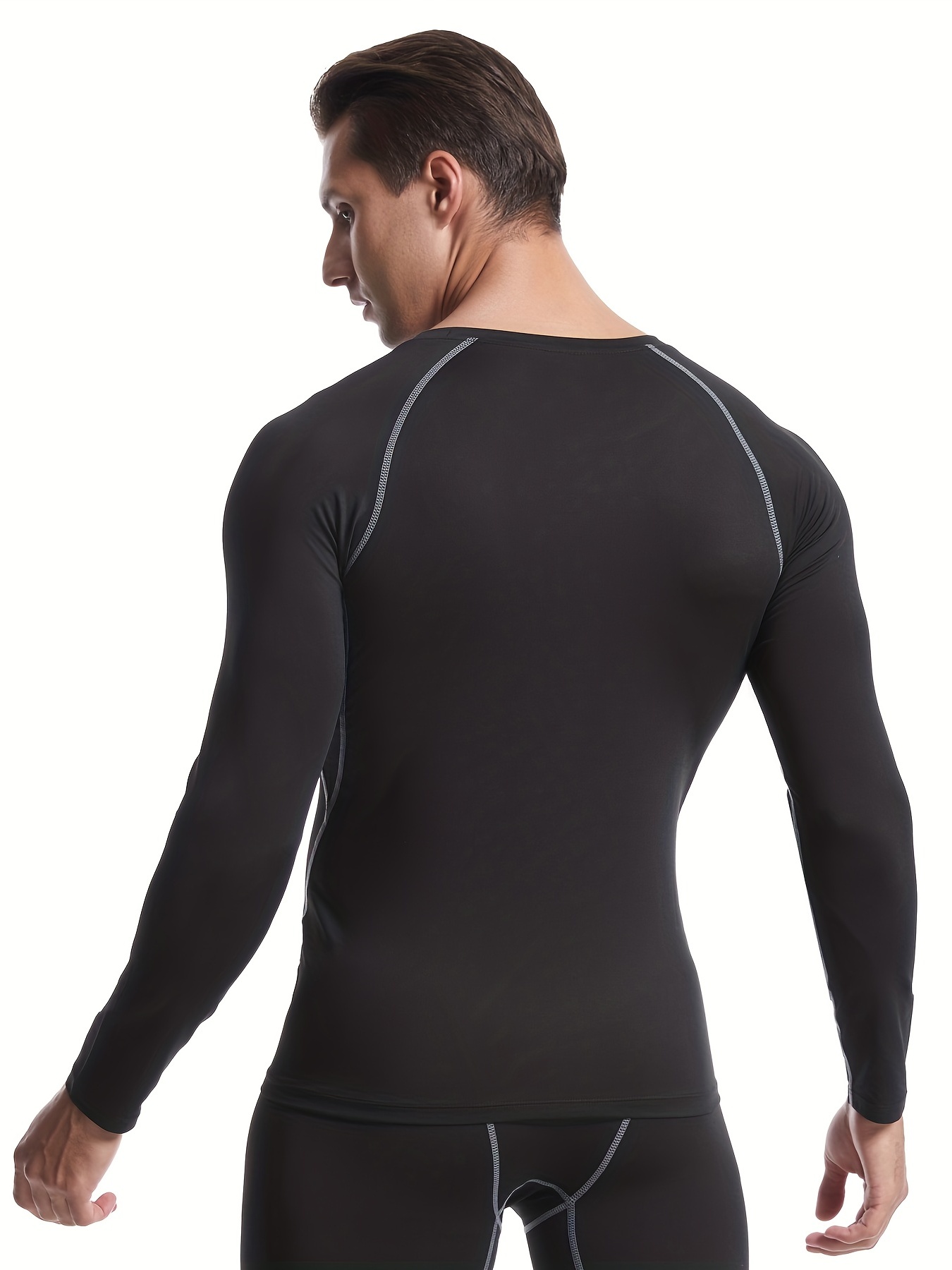 4 Pack: Men's Compression Top Long Sleeve Shirt Base Layer Active