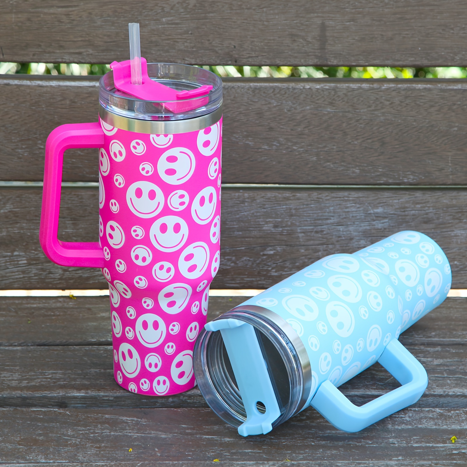 Portable Straw Tumbler Cute Insulated Cup Stainless Steel Vacuum
