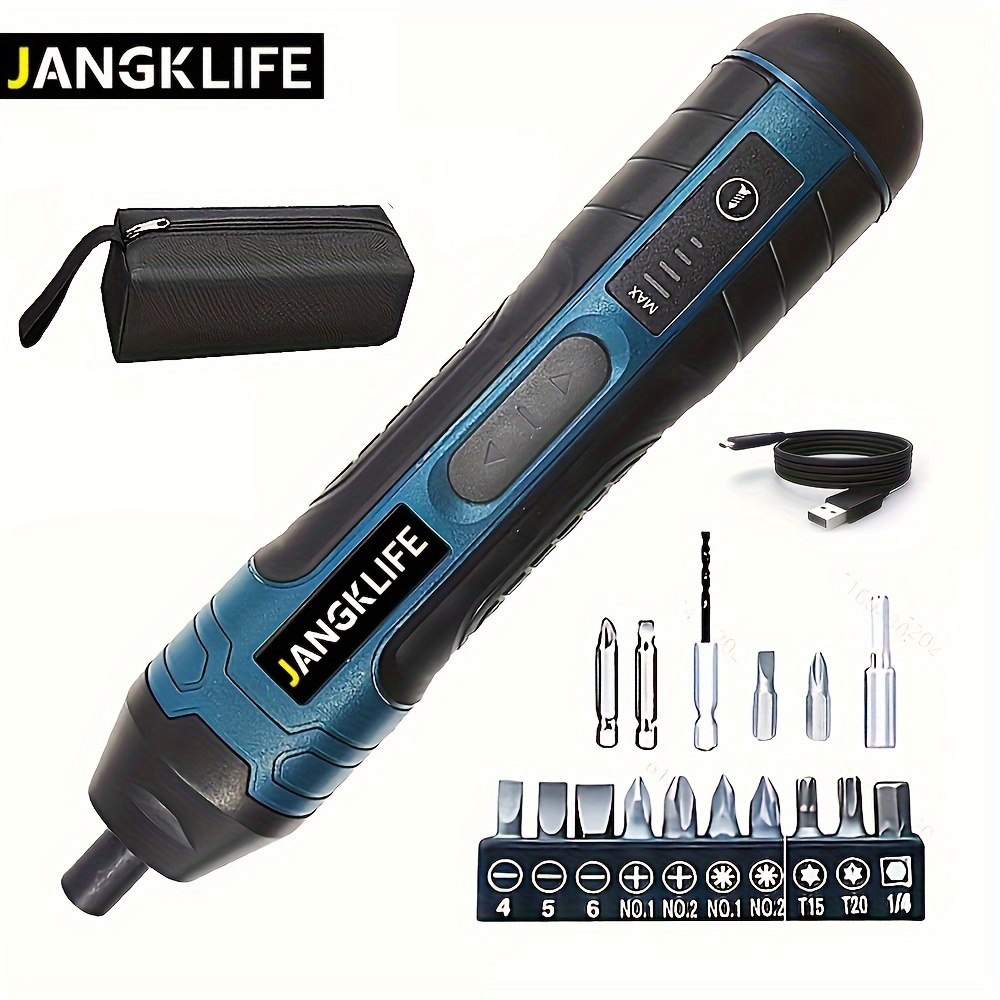 Cordless Screwdriver, Electric Rechargeable Screw & Bit Set With Front Led,  Charging With Accessories - Temu