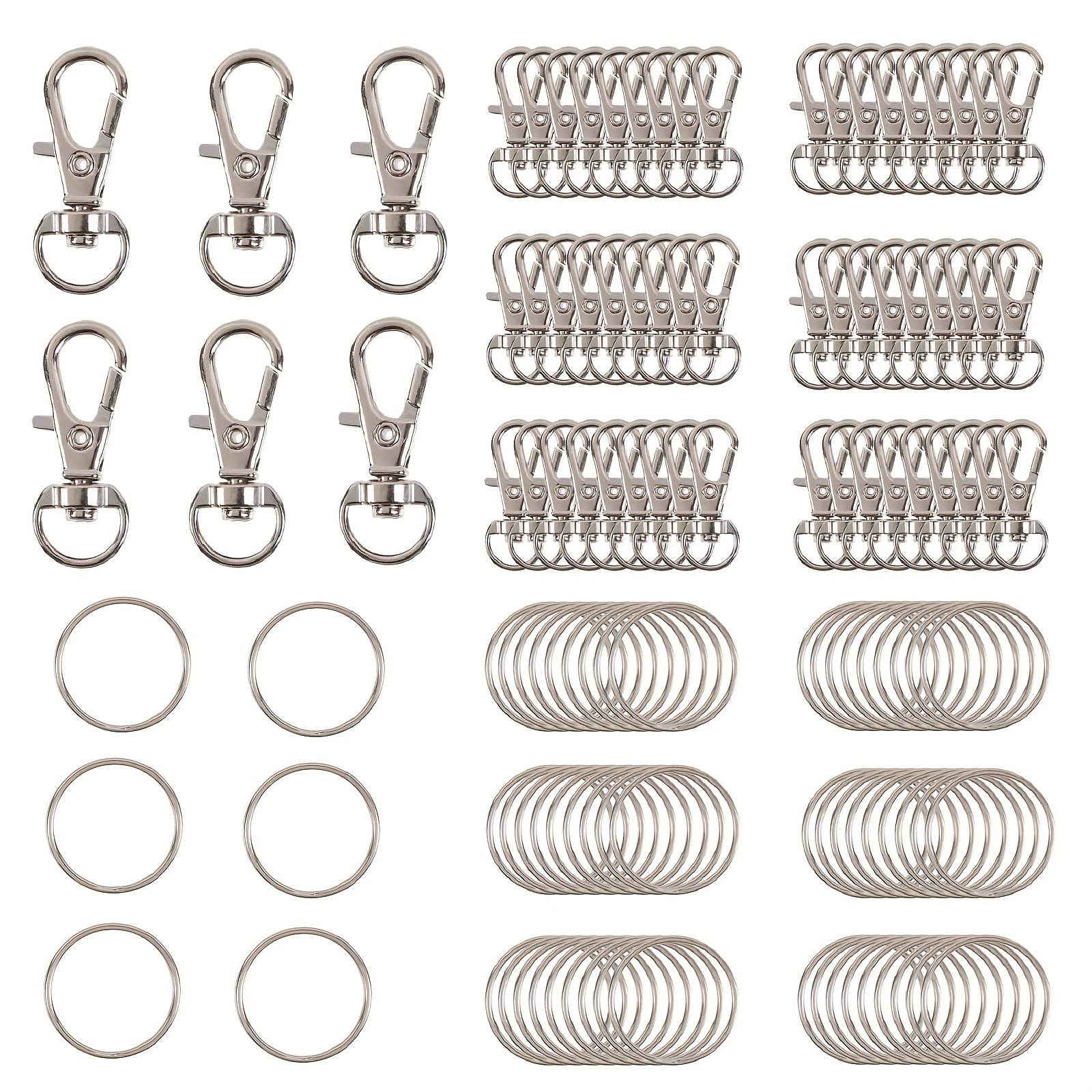 120PCS Premium Swivel Lanyard Snap Hook with Key Rings, Metal Hooks  Keychain Hooks for Lanyard Key Rings Crafting