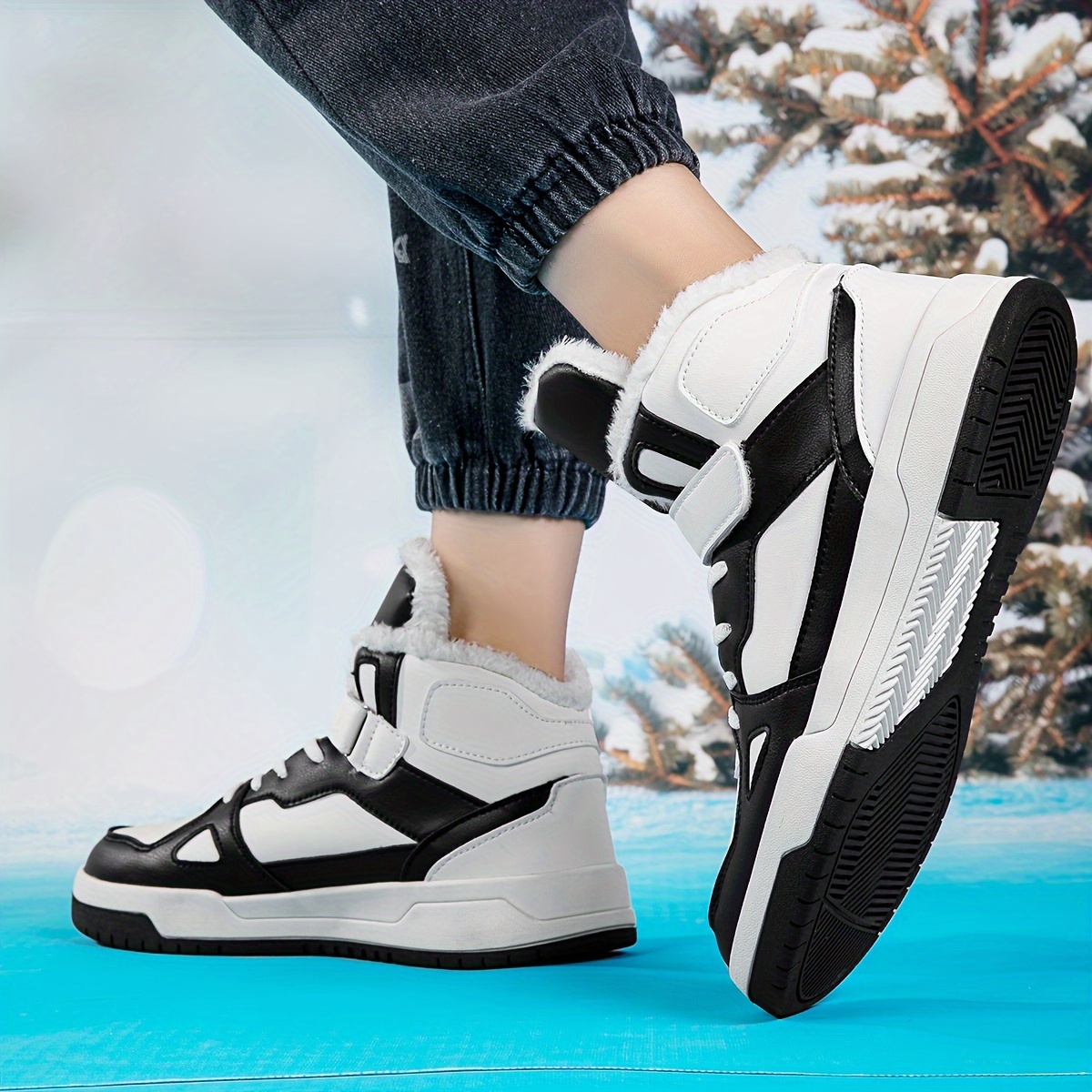 Men's Color Block High Top Skateboard Shoes