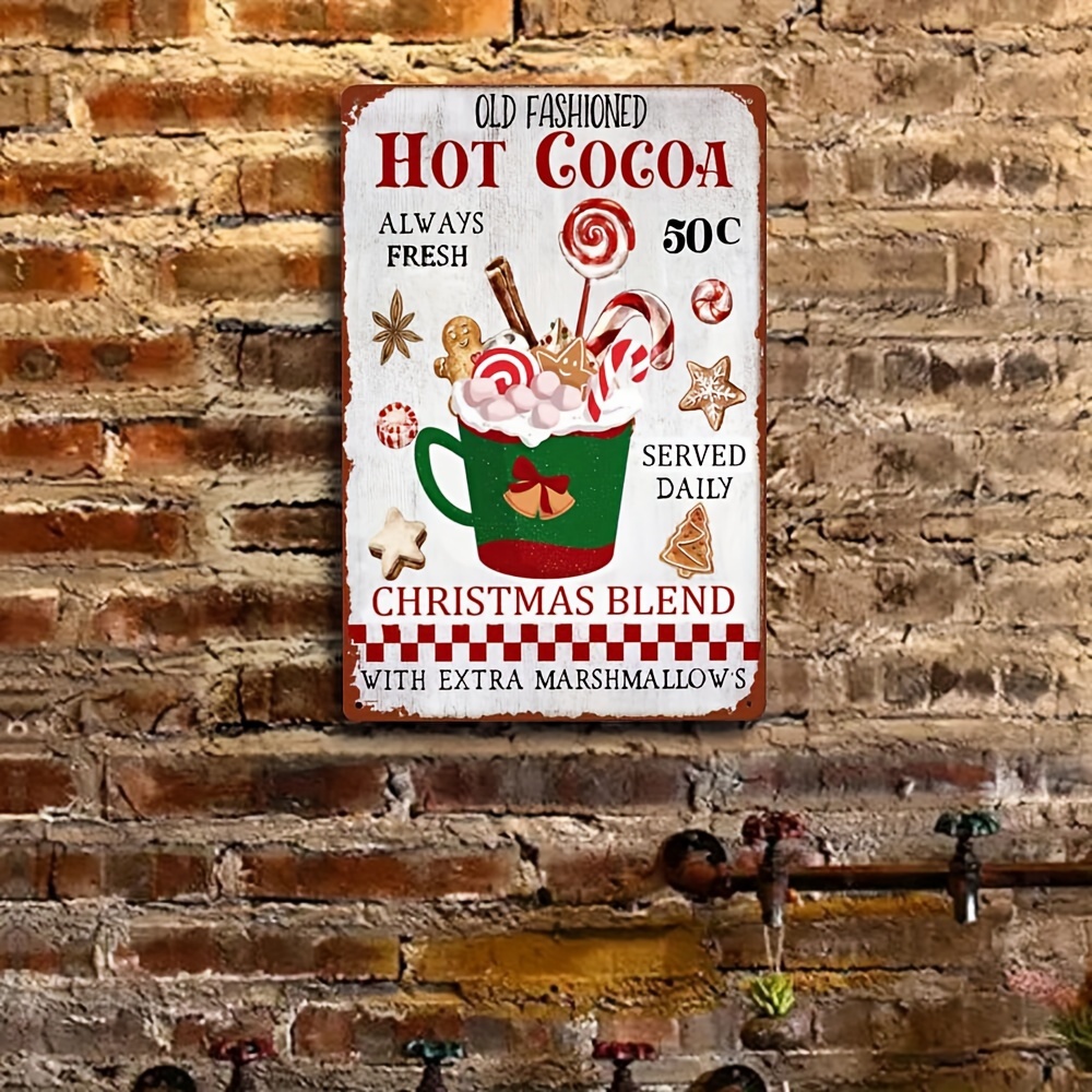  Dyenamic Art Hot Cocoa Served Here Metal Sign - Coffee