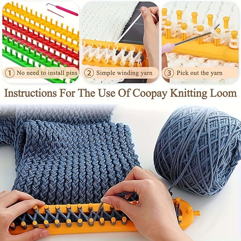  MYCENSE Scarf Loom Knitting Tool with Crochet Hook Crocheting  DIY Craft Durable Rectangular Knitting Loom Scarf Knitter for Scarf Shawl  Hat Sweater, 58cm : Arts, Crafts & Sewing
