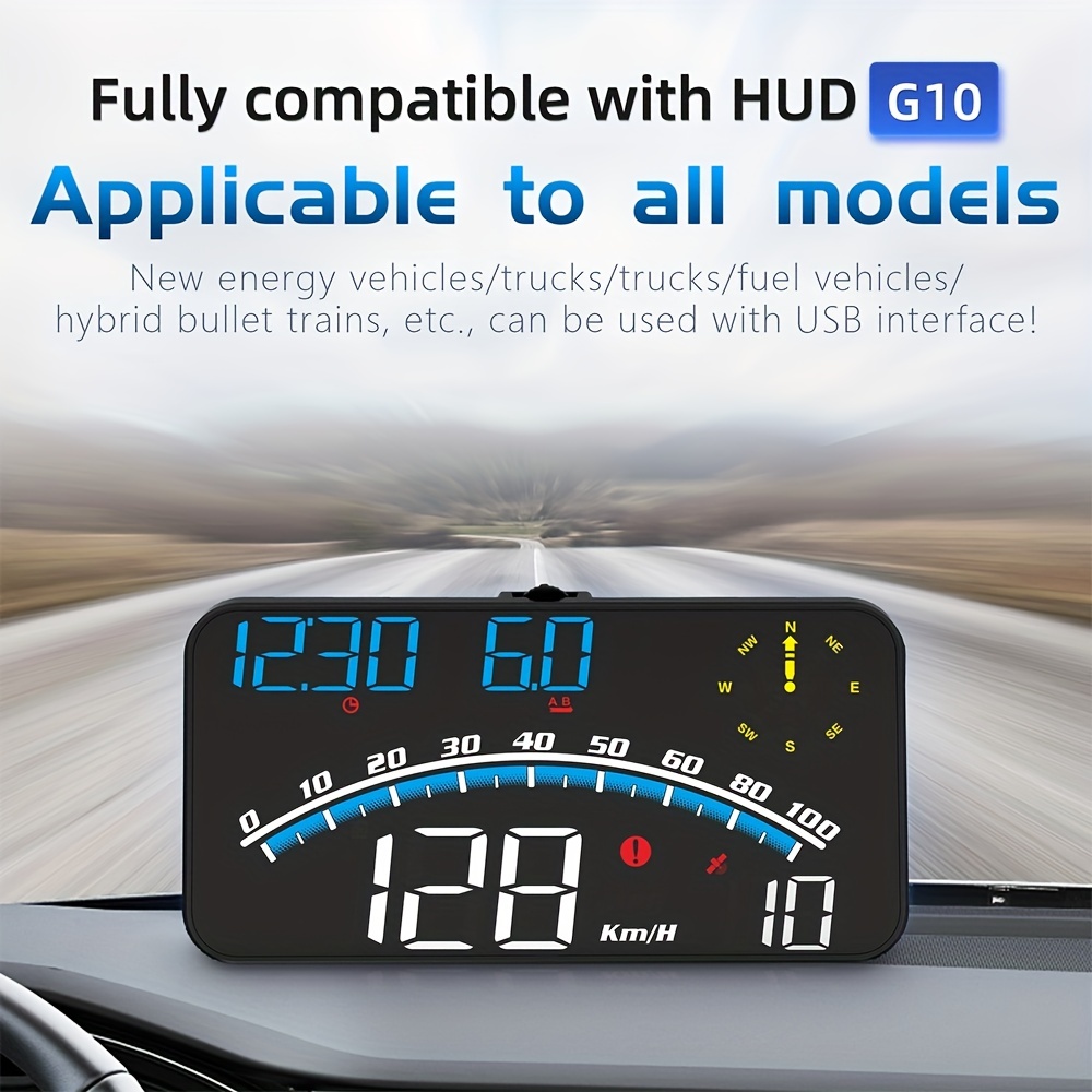 Pantalla universal de 5.5 pulgadas para coche, pantalla universal F4 MPH  sobre velocidad de alarma, velocímetro, pantalla Hud para coche, MPH/KM/h