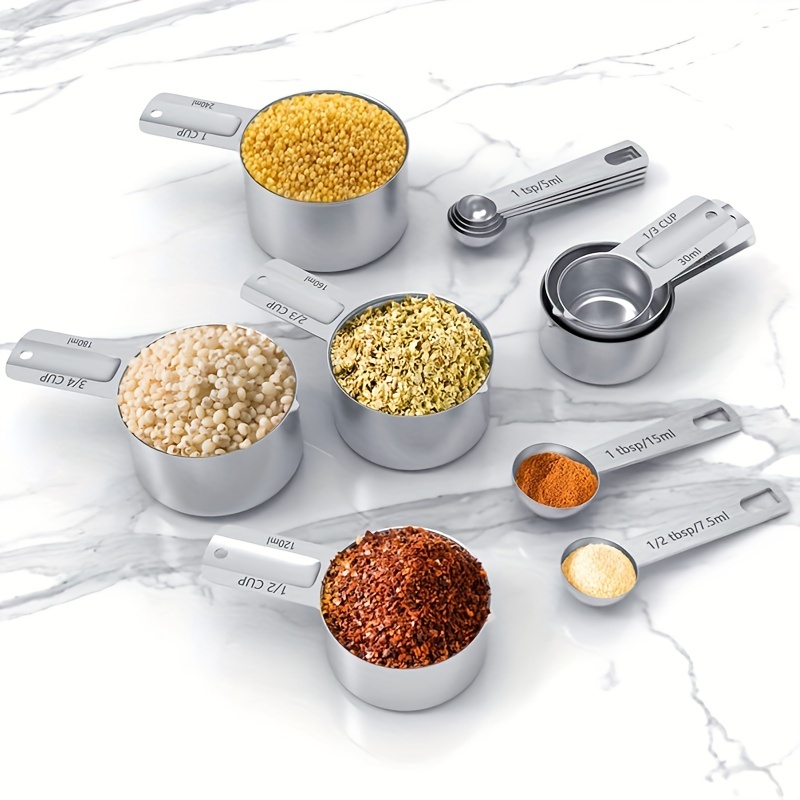 Baking Gadgets Set Black Gray Measuring Cups Measuring Spoons Kitchen  Seasoning Spoons Baking Graduated Measurers