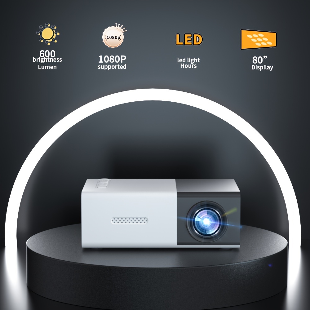 Enfoque eléctrico trípode gratis proyector Android TV 4K con Wifi6 y  Bluetooth proyector de cine en casa nativo 1080P corrección Keystone 4P y  zoom proyector portátil para exteriores de 300 Blanco
