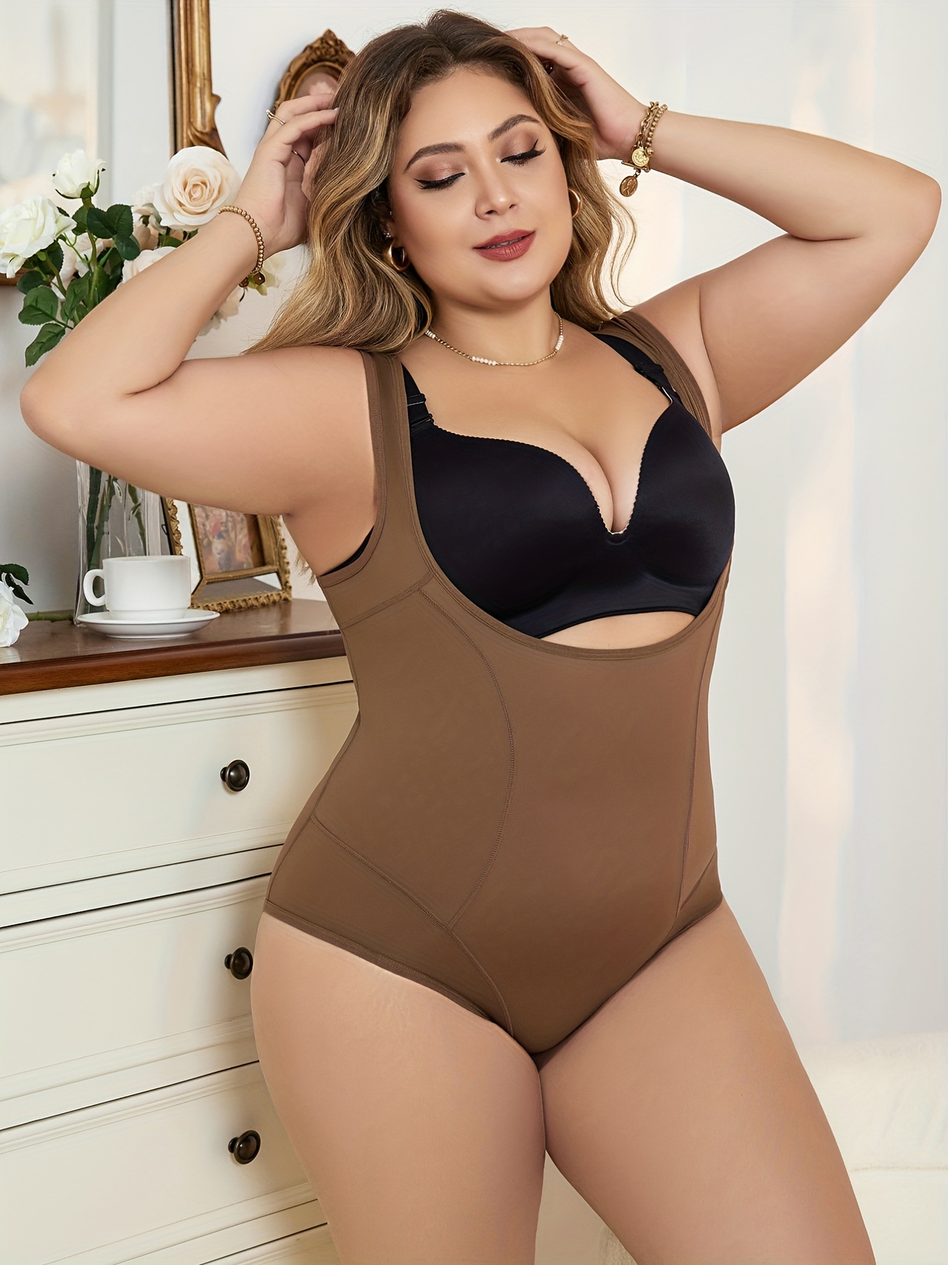 Aueoeo Plus Size Corset Top, Corset Shapewear Women Sexy Solid