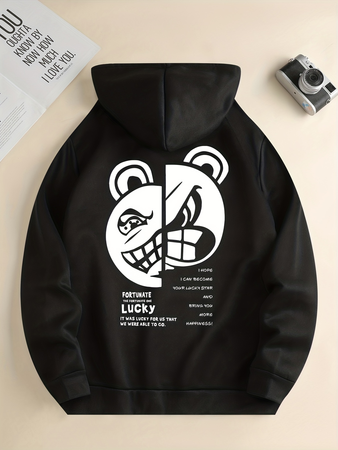 Angry Bear Print, Hoodies For Men, Graphic Sweatshirt With