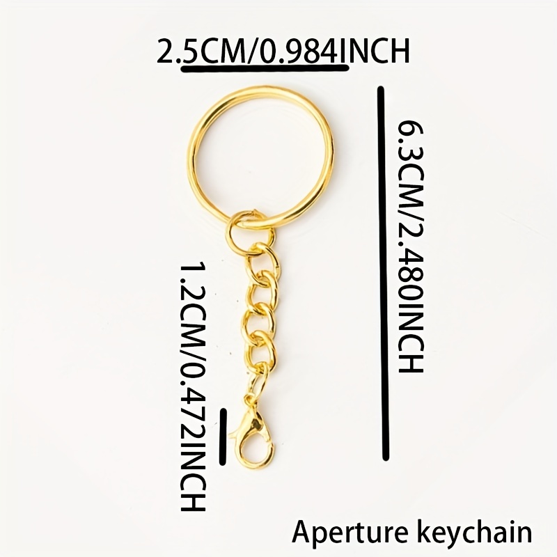 gold aperture/ flat keychain key ring