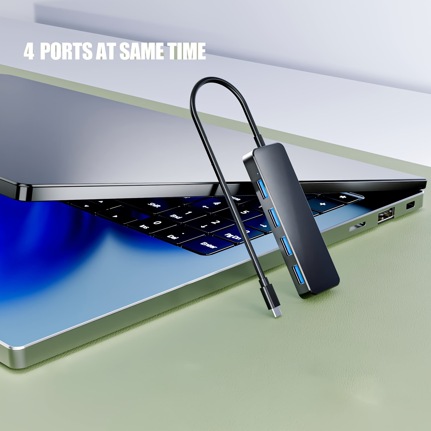 Soporte ajustable para computadora portátil Orico con concentrador USB 3.0  de 4 puertos