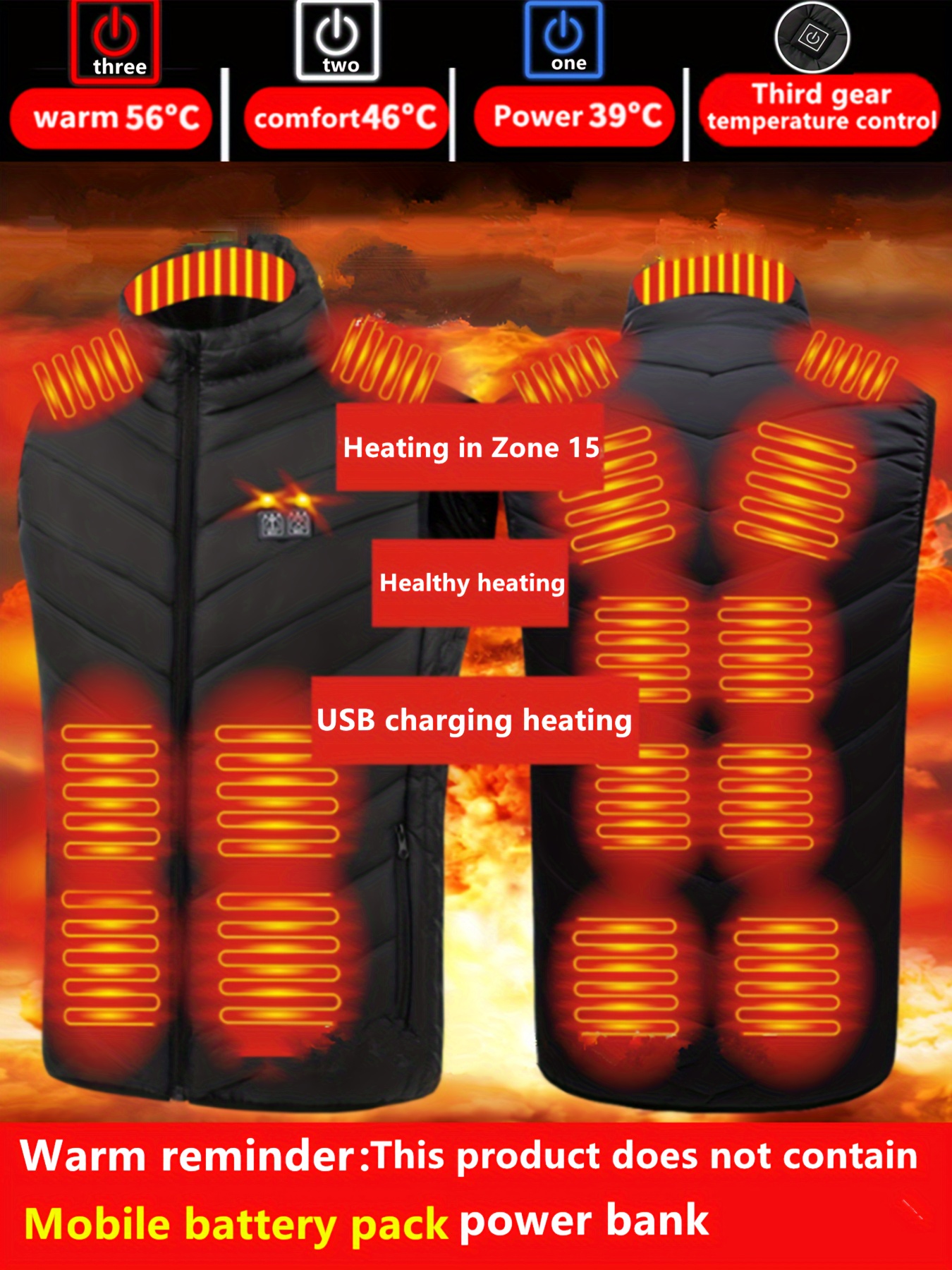 Smart Heated Pants 8-Zones Carbon Fiber USB Smart Electric Heating